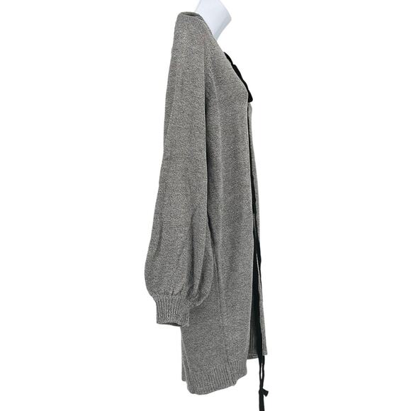 Miss Look Hooded Mini Sweater Dress in Gray/Black Size Medium - Picture 3 of 6